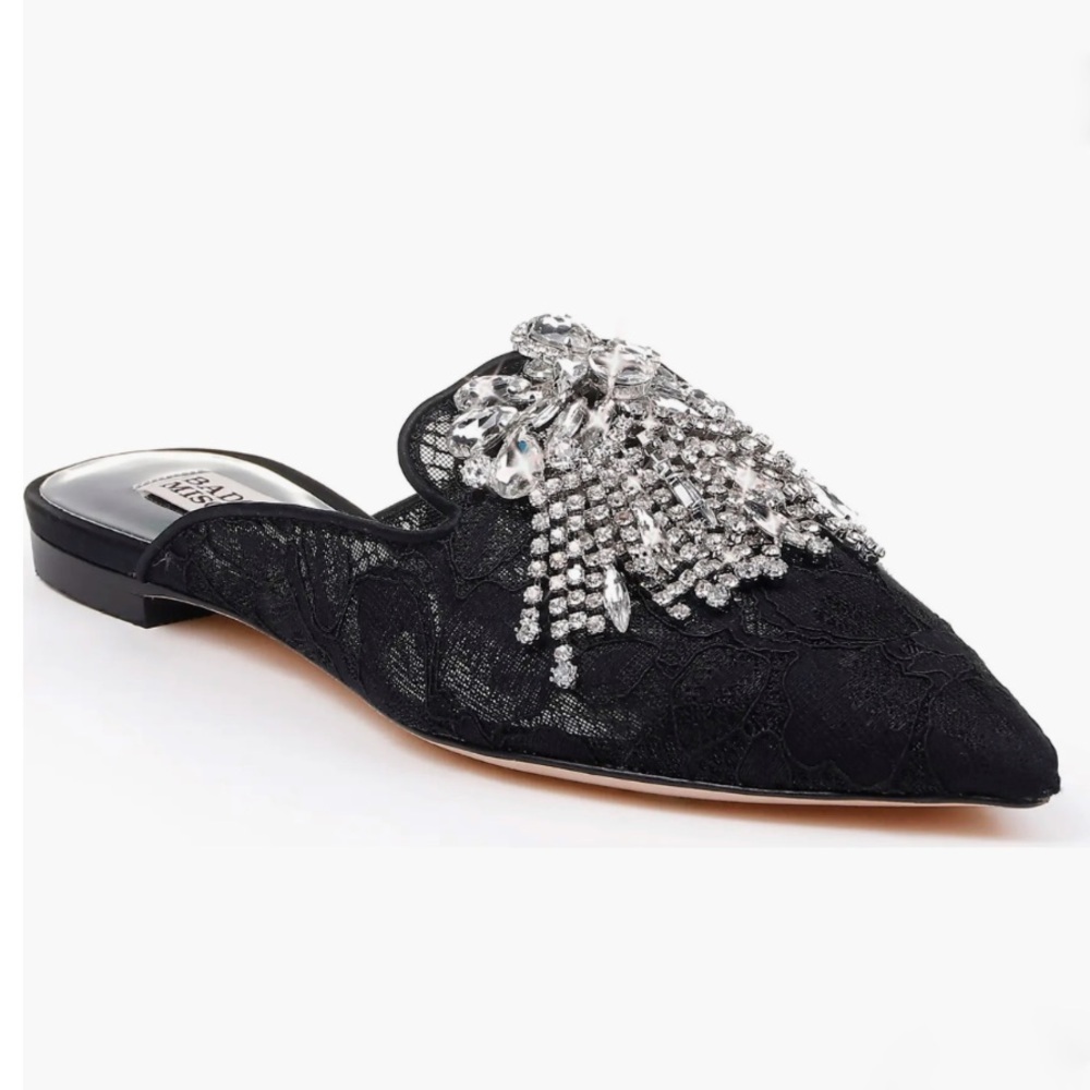 Badgley Mishka Farley Embellished Lace Mule sz 9